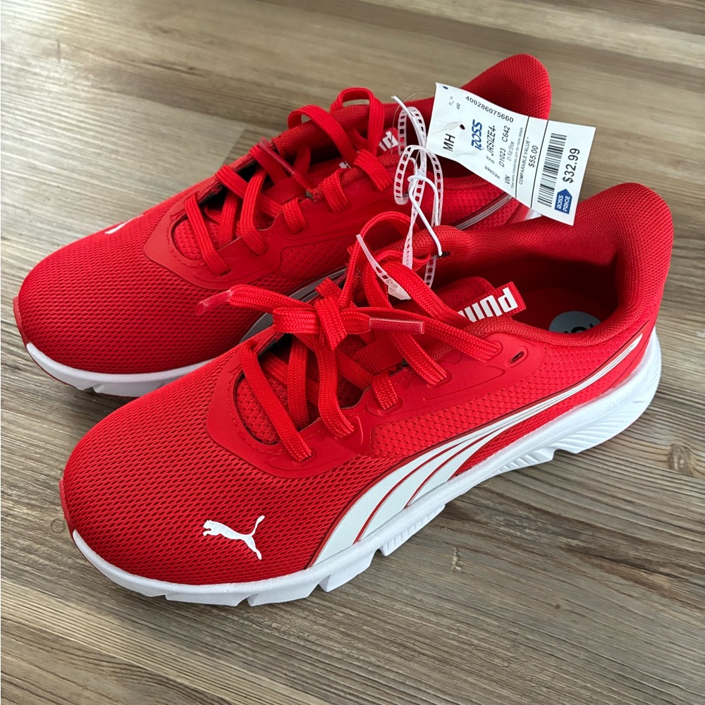 Puma Kids Red and White Sneakers - Picture 3 of 4